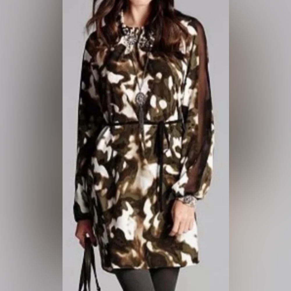 Simply Vera Wang Watercolor Belted Shift Dress